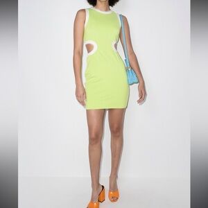 Staud cutout mini dress green. Brand new with tags